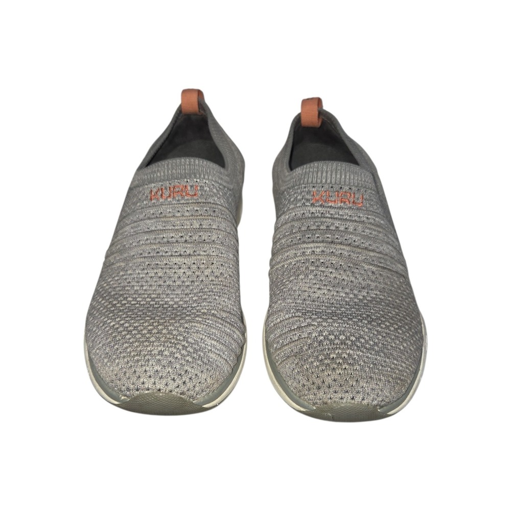 Kuru Stride Womens 8 Grey Slip On Knit Walking Sneakers